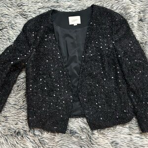 LOFT Black Sequin Women's Blazer crop